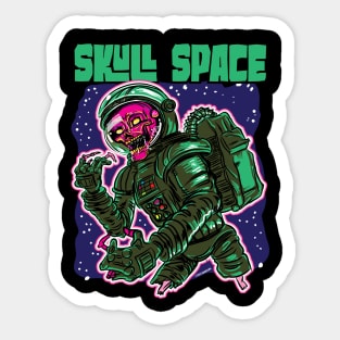 Skull Space Zombie Astronaut Sticker